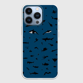 Чехол для iPhone 13 Pro с принтом Fish в Санкт-Петербурге,  |  | dolphin | fish | killer whale | see life | shark | акула | дельфин | касатка | морские обитатели | рыба