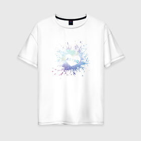Женская футболка хлопок Oversize с принтом ASTRO в Санкт-Петербурге, 100% хлопок | свободный крой, круглый ворот, спущенный рукав, длина до линии бедер
 | astro | cute | heat | k pop | korean | астро | жест | кпоп | милый | сердце