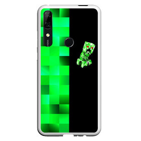 Чехол для Honor P Smart Z с принтом MINECRAFT CREEPER в Санкт-Петербурге, Силикон | Область печати: задняя сторона чехла, без боковых панелей | blox | creeper | dungeons | game | geometry | green | neon | pixel | steve | алекс | детям | зелень | игра | кислотный | крипер | куб | логотипы игр | майнкрафт | мальчикам | мобы | неоновый | пиксель | пиксельный | подземелья