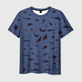 Мужская футболка 3D с принтом Manta в Санкт-Петербурге, 100% полиэфир | прямой крой, круглый вырез горловины, длина до линии бедер | dolphin | fish | killer whale | manta | see life | shark | акула | дельфин | касатка | морские обитатели | рыба