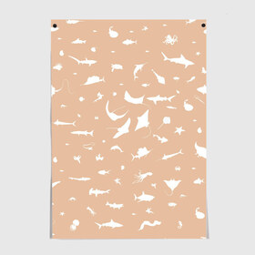 Постер с принтом Manta 2 в Санкт-Петербурге, 100% бумага
 | бумага, плотность 150 мг. Матовая, но за счет высокого коэффициента гладкости имеет небольшой блеск и дает на свету блики, но в отличии от глянцевой бумаги не покрыта лаком | dolphin | fish | killer whale | manta | see life | shark | акула | дельфин | касатка | морские жители | рыба