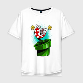 Мужская футболка хлопок Oversize с принтом MARIO в Санкт-Петербурге, 100% хлопок | свободный крой, круглый ворот, “спинка” длиннее передней части | luigi | mario | super | super mario | братья марио | денди | луиджи | марио | марио денди | супер марио
