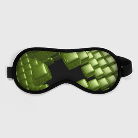 Маска для сна 3D с принтом зеленый куб в Санкт-Петербурге, внешний слой — 100% полиэфир, внутренний слой — 100% хлопок, между ними — поролон |  | 3d | абстракция | зеленый | илюзия | квадрат | куб