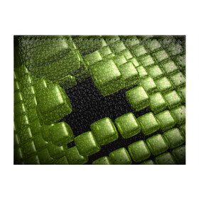 Обложка для студенческого билета с принтом зеленый куб в Санкт-Петербурге, натуральная кожа | Размер: 11*8 см; Печать на всей внешней стороне | Тематика изображения на принте: 3d | абстракция | зеленый | илюзия | квадрат | куб
