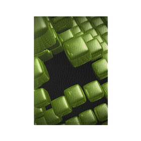 Обложка для паспорта матовая кожа с принтом зеленый куб в Санкт-Петербурге, натуральная матовая кожа | размер 19,3 х 13,7 см; прозрачные пластиковые крепления | Тематика изображения на принте: 3d | абстракция | зеленый | илюзия | квадрат | куб