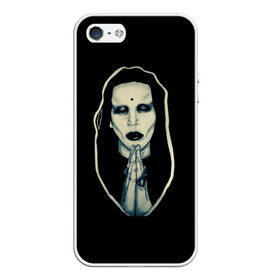 Чехол для iPhone 5/5S матовый с принтом Marilyn Manson в Санкт-Петербурге, Силикон | Область печати: задняя сторона чехла, без боковых панелей | 