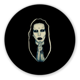 Коврик для мышки круглый с принтом Marilyn Manson в Санкт-Петербурге, резина и полиэстер | круглая форма, изображение наносится на всю лицевую часть | manson | marilyn | marilyn manson | мэнсон | мэрилин | мэрилин мэнсон