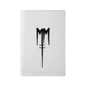 Обложка для паспорта матовая кожа с принтом Marilyn Manson в Санкт-Петербурге, натуральная матовая кожа | размер 19,3 х 13,7 см; прозрачные пластиковые крепления | goth | gothic | manson | marilyn | metal | mm | music | rock | гот | готы | метал | мэнсон | мэрилин | рок