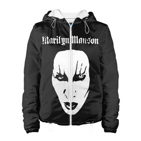 Женская куртка 3D с принтом Marilyn Manson в Санкт-Петербурге, ткань верха — 100% полиэстер, подклад — флис | прямой крой, подол и капюшон оформлены резинкой с фиксаторами, два кармана без застежек по бокам, один большой потайной карман на груди. Карман на груди застегивается на липучку | goth | gothic | manson | marilyn | metal | mm | music | rock | гот | готы | метал | мэнсон | мэрилин | рок
