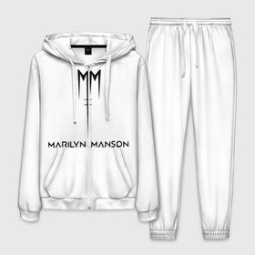 Мужской костюм 3D с принтом Marilyn Manson в Санкт-Петербурге, 100% полиэстер | Манжеты и пояс оформлены тканевой резинкой, двухслойный капюшон со шнурком для регулировки, карманы спереди | manson | marilyn | marilyn manson | мэнсон | мэрилин | мэрилин мэнсон