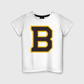 Детская футболка хлопок с принтом Boston Bruins в Санкт-Петербурге, 100% хлопок | круглый вырез горловины, полуприлегающий силуэт, длина до линии бедер | boston | boston bruins | boston nhl | boston strong | nhl