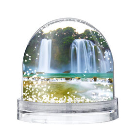 Снежный шар с принтом водопад в Санкт-Петербурге, Пластик | Изображение внутри шара печатается на глянцевой фотобумаге с двух сторон | водопад | джунгли | лес | природа | река