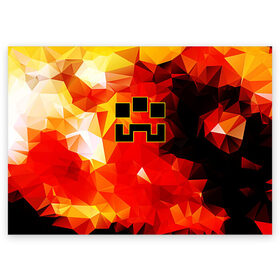 Поздравительная открытка с принтом Minecraft Dungeons в Санкт-Петербурге, 100% бумага | плотность бумаги 280 г/м2, матовая, на обратной стороне линовка и место для марки
 | Тематика изображения на принте: blox | creeper | dungeons | geometry | logo games | orange | pixel | red | steve | алекс | геометрия | детям | крипер | куб | логотипы игр | майнкрафт | мальчикам | мобы | огненный | огонь | пигги | пиксель | пиксельный | подземелья