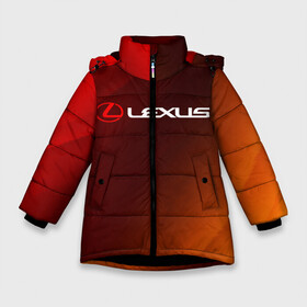 Зимняя куртка для девочек 3D с принтом LEXUS ЛЕКСУС в Санкт-Петербурге, ткань верха — 100% полиэстер; подклад — 100% полиэстер, утеплитель — 100% полиэстер. | длина ниже бедра, удлиненная спинка, воротник стойка и отстегивающийся капюшон. Есть боковые карманы с листочкой на кнопках, утяжки по низу изделия и внутренний карман на молнии. 

Предусмотрены светоотражающий принт на спинке, радужный светоотражающий элемент на пуллере молнии и на резинке для утяжки. | auto | lexus | logo | moto | symbol | авто | автомобиль | гонки | лексус | лого | логотип | логотипы | марка | машина | мото | символ | символы