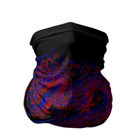 Бандана-труба 3D с принтом 3д Дракон в Санкт-Петербурге, 100% полиэстер, ткань с особыми свойствами — Activecool | плотность 150‒180 г/м2; хорошо тянется, но сохраняет форму | 3д эффект | китайский дракон | красный | миф | оптическая иллюзия | синий