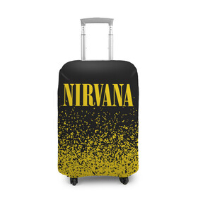 Чехол для чемодана 3D с принтом NIRVANA / НИРВАНА в Санкт-Петербурге, 86% полиэфир, 14% спандекс | двустороннее нанесение принта, прорези для ручек и колес | band | cobain | face | kurt | logo | music | nirvana | rock | rocknroll | группа | кобейн | курт | лого | логотип | музыка | музыкальная | нирвана | рожица | рок | рокнролл | символ
