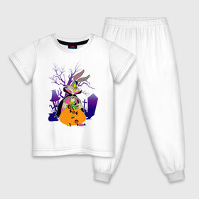 Детская пижама хлопок с принтом Багз Хэллоуин в Санкт-Петербурге, 100% хлопок |  брюки и футболка прямого кроя, без карманов, на брюках мягкая резинка на поясе и по низу штанин
 | bugs bunny | looney tunes | vdzabma | багз банни | луни тюнз