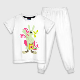 Детская пижама хлопок с принтом Багз Хэллоуин в Санкт-Петербурге, 100% хлопок |  брюки и футболка прямого кроя, без карманов, на брюках мягкая резинка на поясе и по низу штанин
 | Тематика изображения на принте: bugs bunny | looney tunes | vdzabma | багз банни | луни тюнз