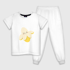 Детская пижама хлопок с принтом Банан в Санкт-Петербурге, 100% хлопок |  брюки и футболка прямого кроя, без карманов, на брюках мягкая резинка на поясе и по низу штанин
 | аниме | банан | еда | персонаж | фрукт | япония