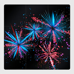 Магнитный плакат 3Х3 с принтом Праздничный фейерверк в Санкт-Петербурге, Полимерный материал с магнитным слоем | 9 деталей размером 9*9 см | happy | new year | блестящие | взрыв | день рождения | звезды | искры | лучи | неоновые | новогодние | новый год | ночные | ночь | огни | подарок | праздник | радость | рождество | салют | свадьба | свет