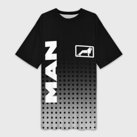 Платье-футболка 3D с принтом MAN в Санкт-Петербурге,  |  | man | man logo | man значок | man лого | man логотип | водитель | грузовик | грузовой | дальнобойщик | ман | ман значок | ман лого | ман логотип | фура | шофер