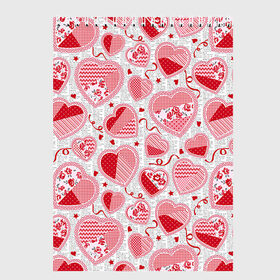 Скетчбук с принтом Розовые валентинки в Санкт-Петербурге, 100% бумага
 | 48 листов, плотность листов — 100 г/м2, плотность картонной обложки — 250 г/м2. Листы скреплены сверху удобной пружинной спиралью | арт | влюблённые | день влюблённых | день святого валентина | красный | рисунок | розовый | сердечко | сердца | сердце | середчки