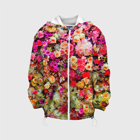 Детская куртка 3D с принтом Цветы в Санкт-Петербурге, 100% полиэстер | застежка — молния, подол и капюшон оформлены резинкой с фиксаторами, по бокам — два кармана без застежек, один потайной карман на груди, плотность верхнего слоя — 90 г/м2; плотность флисового подклада — 260 г/м2 | весна | красивые цветы | красота | милые цветы | орхидея | пион | роза | розы | ромашка | сад | сирень | фиалка | цветок | цветочки | цветы