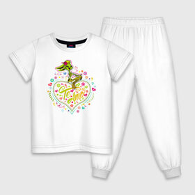Детская пижама хлопок с принтом Te Amo в Санкт-Петербурге, 100% хлопок |  брюки и футболка прямого кроя, без карманов, на брюках мягкая резинка на поясе и по низу штанин
 | Тематика изображения на принте: lola bunny | looney tunes | vdzabma | лола банни | луни тюнз