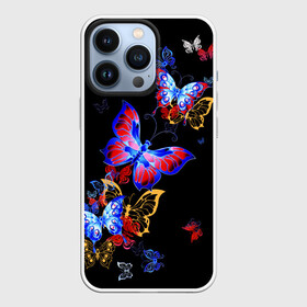 Чехол для iPhone 13 Pro с принтом Поцелуй бабочек в Санкт-Петербурге,  |  | angel | butterfly | fairy | neon | night | wings | ангел | бабочка | бабочки | девушке | животные | красочные | крылья | летающие | магия | махаон | мотыльки | насекомые | неоновые | ночные | ночь | подарок | природа