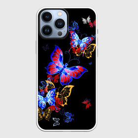 Чехол для iPhone 13 Pro Max с принтом Поцелуй бабочек в Санкт-Петербурге,  |  | angel | butterfly | fairy | neon | night | wings | ангел | бабочка | бабочки | девушке | животные | красочные | крылья | летающие | магия | махаон | мотыльки | насекомые | неоновые | ночные | ночь | подарок | природа