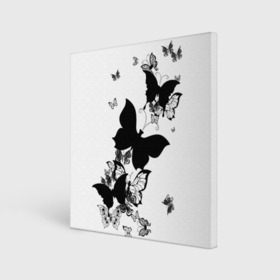 Холст квадратный с принтом Черные бабочки на белом в Санкт-Петербурге, 100% ПВХ |  | angel | black and white | butterfly | fairy | fashion girl | wings | ангел | бабочка | девушке | животные | крылья | летающие | магия | махаон | мотылек | мотыльки | насекомые | нежные | подарок | природа | сказочные | татуировки