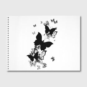 Альбом для рисования с принтом Черные бабочки на белом в Санкт-Петербурге, 100% бумага
 | матовая бумага, плотность 200 мг. | Тематика изображения на принте: angel | black and white | butterfly | fairy | fashion girl | wings | ангел | бабочка | девушке | животные | крылья | летающие | магия | махаон | мотылек | мотыльки | насекомые | нежные | подарок | природа | сказочные | татуировки