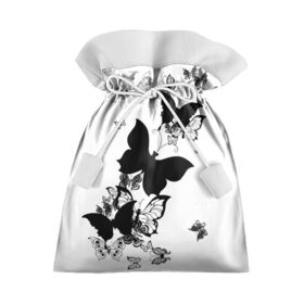 Подарочный 3D мешок с принтом Черные бабочки на белом в Санкт-Петербурге, 100% полиэстер | Размер: 29*39 см | Тематика изображения на принте: angel | black and white | butterfly | fairy | fashion girl | wings | ангел | бабочка | девушке | животные | крылья | летающие | магия | махаон | мотылек | мотыльки | насекомые | нежные | подарок | природа | сказочные | татуировки