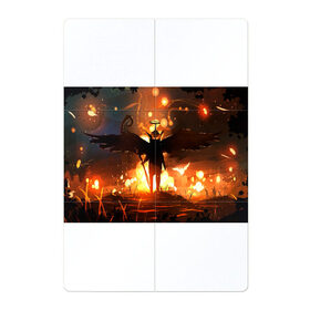 Магнитный плакат 2Х3 с принтом Темный ангел ада в Санкт-Петербурге, Полимерный материал с магнитным слоем | 6 деталей размером 9*9 см | ад | внутренне зло | демон | демоненок | крылья | миф | нимб | посох | преисподняя | силэут | страшные сказки | темный ангел | фольклор