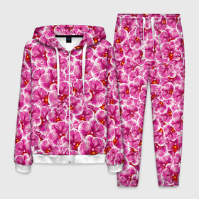 Мужской костюм 3D с принтом Розовые орхидеи в Санкт-Петербурге, 100% полиэстер | Манжеты и пояс оформлены тканевой резинкой, двухслойный капюшон со шнурком для регулировки, карманы спереди | Тематика изображения на принте: fashion flowers | pink | tropical | азия | бабочки | бразилия | букет | бутоны | джунгли | лепестки | лето | любимая | марта | нежные | орхидея | подарок | природа | растения | тропики | тропические | узор | цветение