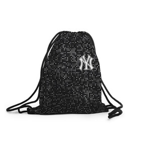 Рюкзак-мешок 3D с принтом New York Yankees в Санкт-Петербурге, 100% полиэстер | плотность ткани — 200 г/м2, размер — 35 х 45 см; лямки — толстые шнурки, застежка на шнуровке, без карманов и подкладки | baseball | fashion | game | glitch | new york | sport | бейсбол | игра | мода | нью йорк | спорт