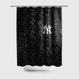 Штора 3D для ванной с принтом New York Yankees в Санкт-Петербурге, 100% полиэстер | плотность материала — 100 г/м2. Стандартный размер — 146 см х 180 см. По верхнему краю — пластиковые люверсы для креплений. В комплекте 10 пластиковых колец | baseball | fashion | game | glitch | new york | sport | бейсбол | игра | мода | нью йорк | спорт