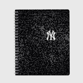 Тетрадь с принтом New York Yankees в Санкт-Петербурге, 100% бумага | 48 листов, плотность листов — 60 г/м2, плотность картонной обложки — 250 г/м2. Листы скреплены сбоку удобной пружинной спиралью. Уголки страниц и обложки скругленные. Цвет линий — светло-серый
 | baseball | fashion | game | glitch | new york | sport | бейсбол | игра | мода | нью йорк | спорт