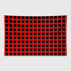 Флаг-баннер с принтом квадраты в Санкт-Петербурге, 100% полиэстер | размер 67 х 109 см, плотность ткани — 95 г/м2; по краям флага есть четыре люверса для крепления | абстракция | геометрия | квадраты | красный | черный