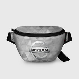 Поясная сумка 3D с принтом NISSAN. в Санкт-Петербурге, 100% полиэстер | плотная ткань, ремень с регулируемой длиной, внутри несколько карманов для мелочей, основное отделение и карман с обратной стороны сумки застегиваются на молнию | abstract | auto | brand | car | geometry | nissan | nиссан | sport | texture | абстракция | авто | автомобильные | бренд | геометрия | классика | машины | модные | спорт | стиль | текстура