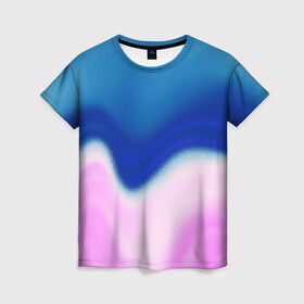 Женская футболка 3D с принтом Воздушный Крем в Санкт-Петербурге, 100% полиэфир ( синтетическое хлопкоподобное полотно) | прямой крой, круглый вырез горловины, длина до линии бедер | blue | cream | gradient | pink | абстрактный | абстракция | вода | волны | гламур | градиент | девочкам | зефирка | краска | краски | красочный | море | мороженое | небеса | нежные | пастельные | перламутровый
