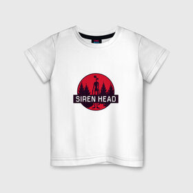 Детская футболка хлопок с принтом Siren Head в Санкт-Петербурге, 100% хлопок | круглый вырез горловины, полуприлегающий силуэт, длина до линии бедер | Тематика изображения на принте: siren head | игра | лес | монстр | персонаж | сирена | сиреноголовый | чудовище
