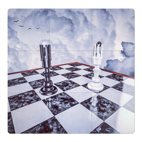 Магнитный плакат 3Х3 с принтом Шахматы в Санкт-Петербурге, Полимерный материал с магнитным слоем | 9 деталей размером 9*9 см | доска | игра | игровая | игры | короли | король | настольная | настольные | небеса | небо | облака | облако | спорт | туча | тучи | шахматный | шахматы