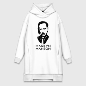 Платье-худи хлопок с принтом Мэрилин Мэнсон в Санкт-Петербурге,  |  | marilyn manson | rock | готика | музыка | мэрилин мэнсон | рок