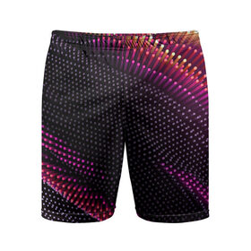 Мужские шорты спортивные с принтом Aralf в Санкт-Петербурге,  |  | abstraction | convex | lines | pink | points | shapes | wavy | абстракция | волнистый | выпуклый | линии | розовый | точки | формы