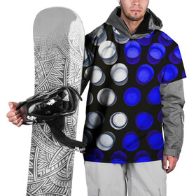 Накидка на куртку 3D с принтом GGGelt в Санкт-Петербурге, 100% полиэстер |  | abstraction | blue | circles | light | shapes | white | абстракция | белый | круги | свет | синий | формы