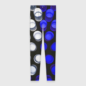 Леггинсы 3D с принтом GGGelt в Санкт-Петербурге, 80% полиэстер, 20% эластан | Эластичный пояс, зауженные к низу, низкая посадка | abstraction | blue | circles | light | shapes | white | абстракция | белый | круги | свет | синий | формы