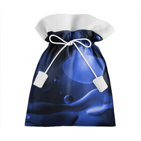 Подарочный 3D мешок с принтом Kally в Санкт-Петербурге, 100% полиэстер | Размер: 29*39 см | Тематика изображения на принте: abstraction | blue | drops | shapes | surface | абстракция | капли | поверхность | синий | формы