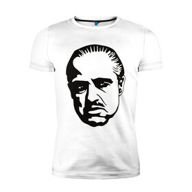 Мужская футболка хлопок Slim с принтом godfather в Санкт-Петербурге, 92% хлопок, 8% лайкра | приталенный силуэт, круглый вырез ворота, длина до линии бедра, короткий рукав | 