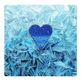 Магнитный плакат 3Х3 с принтом Ледяное сердце в Санкт-Петербурге, Полимерный материал с магнитным слоем | 9 деталей размером 9*9 см | Тематика изображения на принте: christmas | frozen | new year | snow | winter | влюбленные | дед мороз | зима | зимний | лед | любимая жена | любовь | мама | новый год | подарок | рождество | сердечки | снег | снежинки | снежная королева | узоры